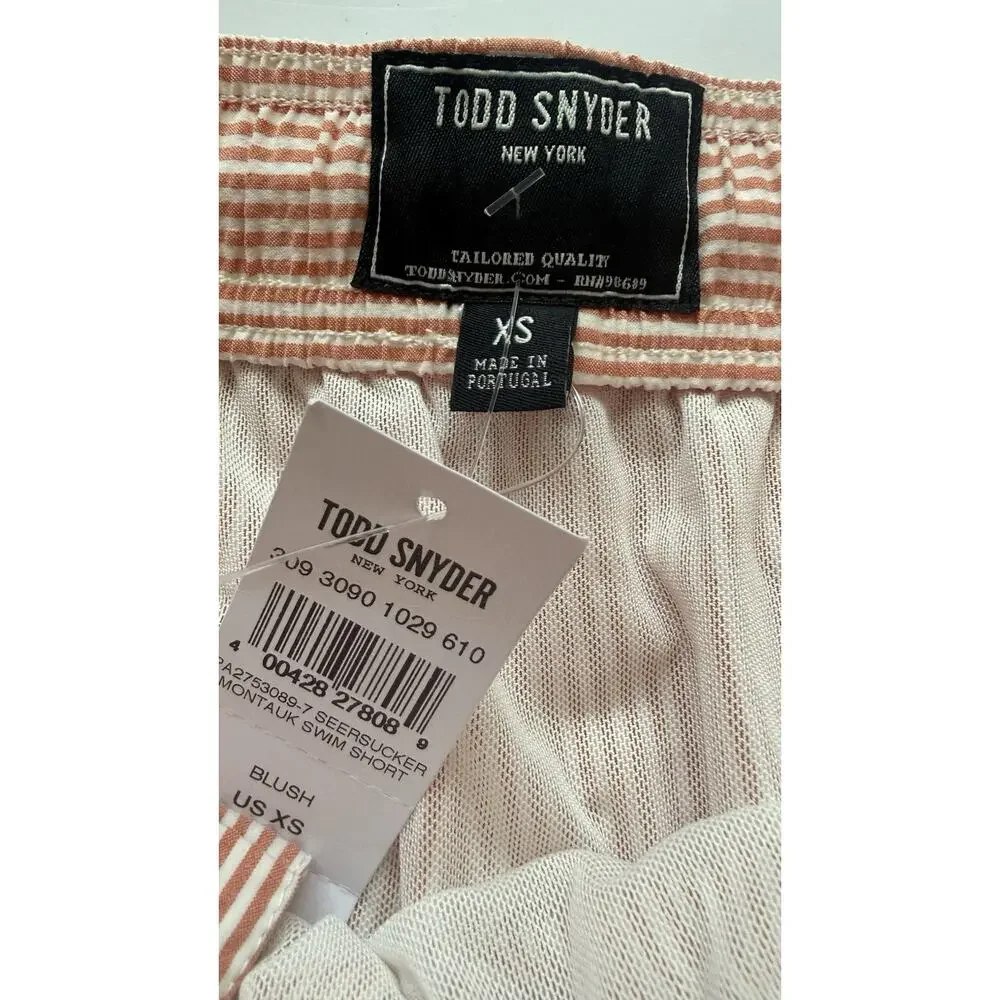 Todd Snyder Seersucker Montauk Swim Short Size XS Blush NWT